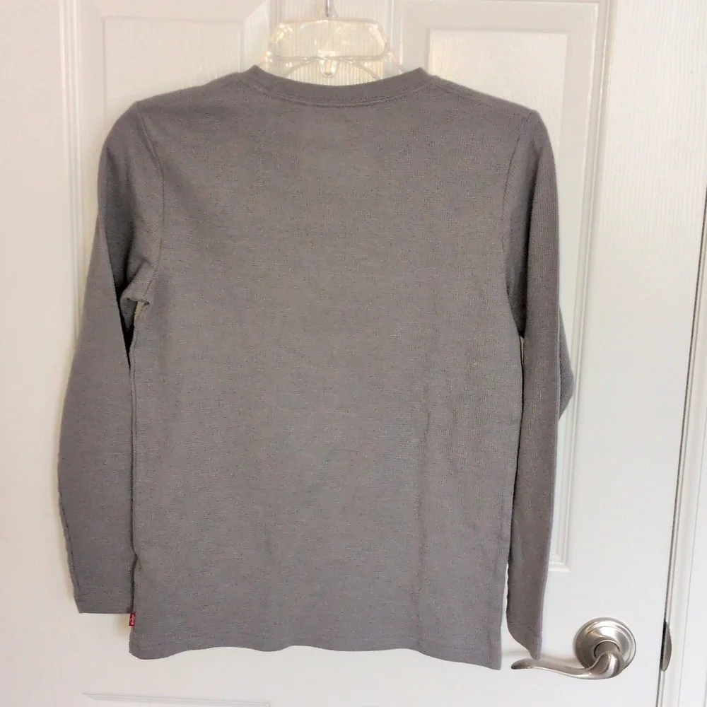 Levi's Boys Gray Thermal Long Sleeve Tee - L 14/16
